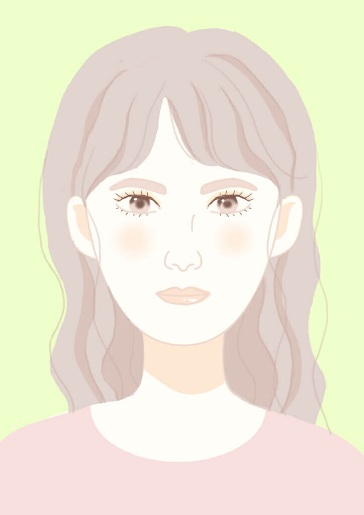 ガーリー×元から美人タイプの顔イラスト　《東京・新宿》hanairo | パーソナルカラー・骨格診断・メイクレッスン　