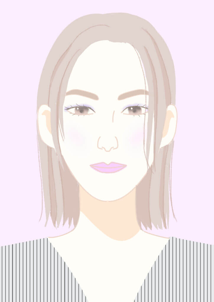 モード美人タイプの顔イラスト　《東京・新宿》hanairo | パーソナルカラー・骨格診断・メイクレッスン　