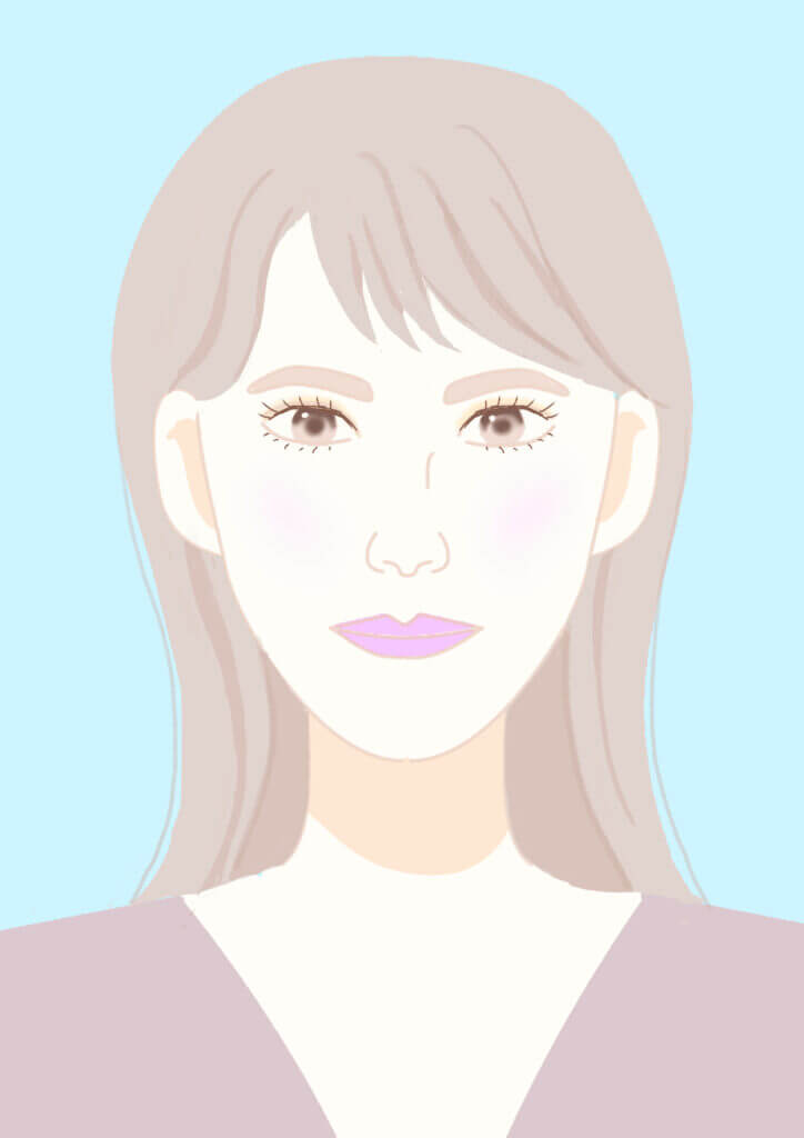 モード×元から美人タイプの顔イラスト　《東京・新宿》hanairo | パーソナルカラー・骨格診断・メイクレッスン　