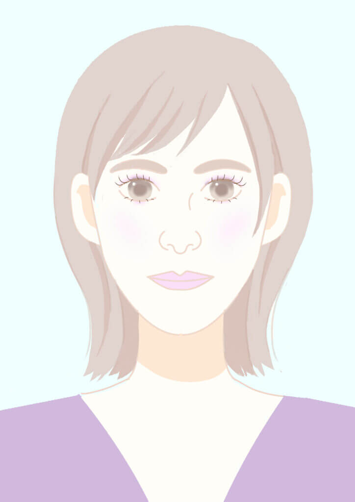 モード×華やか美人タイプの顔イラスト　《東京・新宿》hanairo | パーソナルカラー・骨格診断・メイクレッスン　