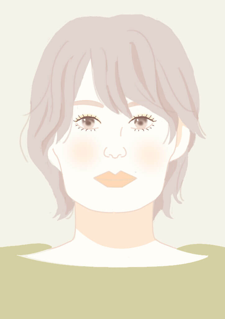 自然体×ガーリー美人タイプの顔イラスト　《東京・新宿》hanairo | パーソナルカラー・骨格診断・メイクレッスン　